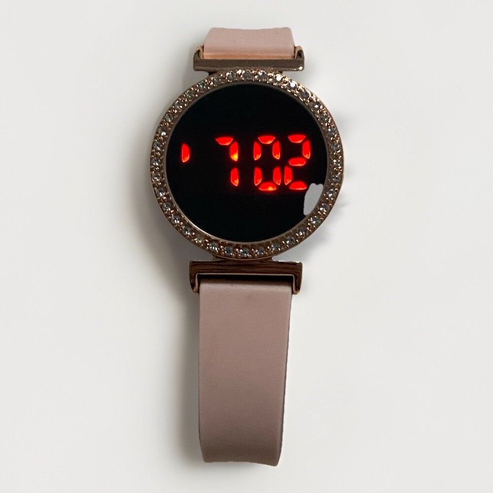 Accutime LCD Ladies Watch Pink Band